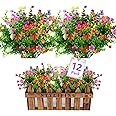 STYLIFING 12 Bundles Artificial Flowers for Outdoor, UV Resistant No Fade Fake Flowers Faux Plastic Plants for Hanging Planters Garden Porch Patio Window Box Decoration