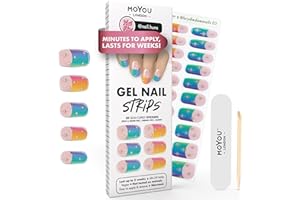 MOYOU London Semi Cured Gel Nail Strips - 20 Pcs. Nail Wraps for Salon-Quality Manicure - Works with Any UV Lamp - Easy to Apply, Trim, & Remove Gel Stickers