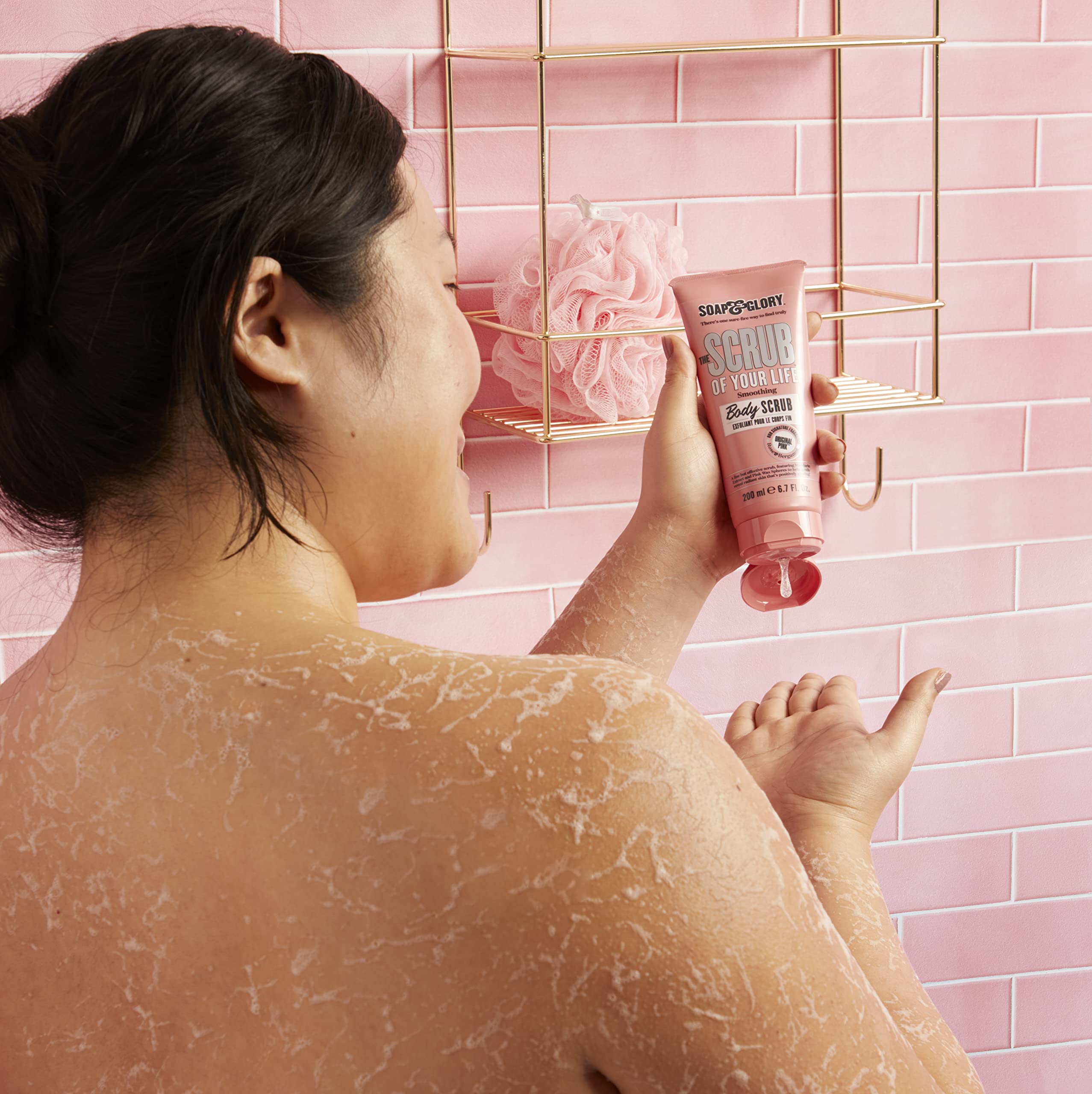 Soap & Glory Original Pink The Scrub Of Your Life Exfoliating Body Scrub - Smoothing & Buffing Vegan Scrub - Rose & Bergamot Body Polish with Shea Butter & Vitamin E (200ml)