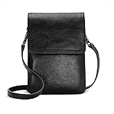 Iswee Leather Crossbody Bags for Women RFID Blocking Cell Phone Purse Small Anti-Theft Zippered with Card slots