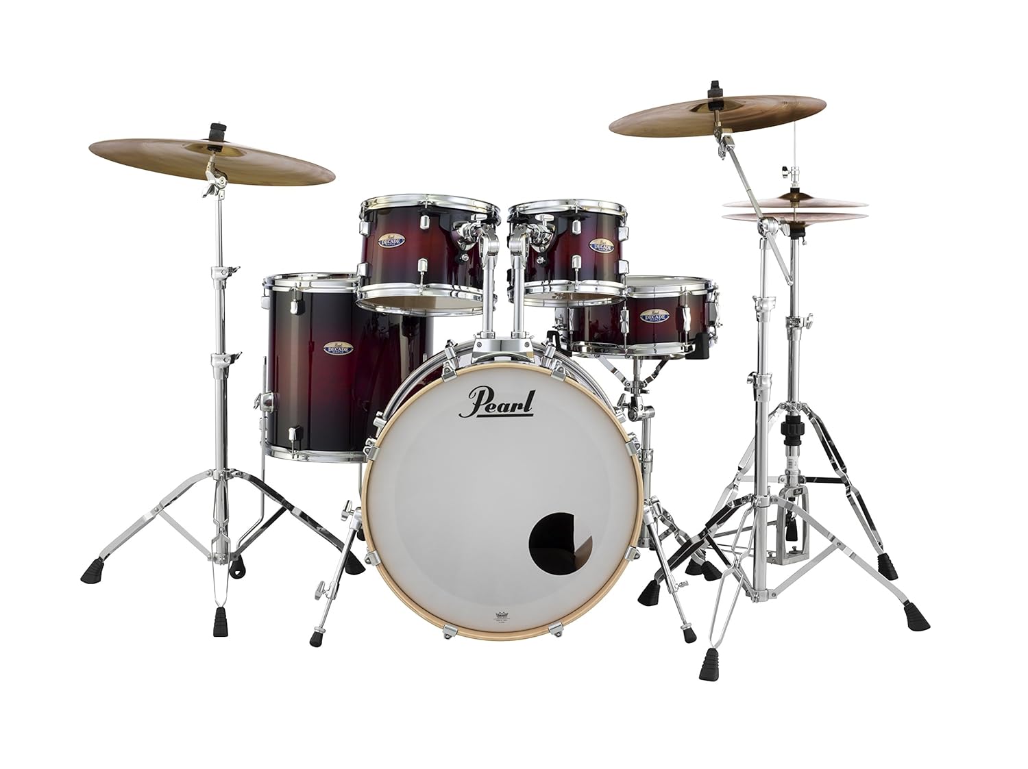 Pearl Decade DMP925SP/C261 5 Piece Drum Shell Pack, Gloss Deep Redburst