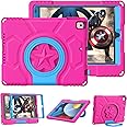 DICEKOO Kids Case for iPad 9th/8th/7th Generation 10.2 inch 2021/2020/2019 Release, with Built-in Screen Protector Shockproof Handle Stand Kids Cover for Apple iPad 10.2" - Pink