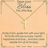 GLEZZA Easter Basket Stuffers-Cross Necklace Gifts for Boys,Small Cross Pendant Necklace Religious First communion Confirmation Baptism Jewelry Gifts