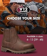 V12 Rawhide Chelsea Boots Men Steel Toe Cap Heat-Resistant Sole UK 9 view 9