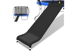 Deomod Trampoline Slide, 10FT 12FT 14FT 15FT 16FT Trampoline Universal Slides, Trampoline Accessories with Cushioning Effect, Suitable for Children to Climb Up and Slide Down, Safety Slider (Silver)