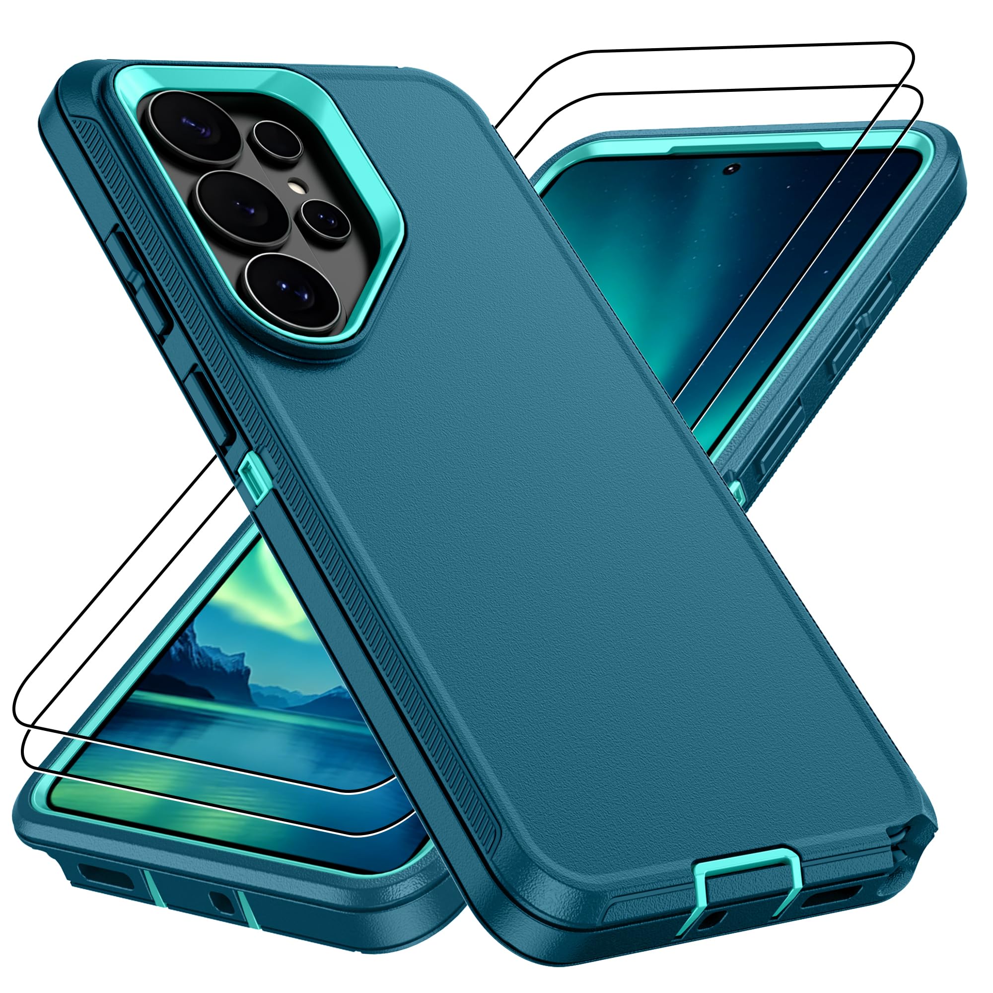 Pilaru for Samsung Galaxy S26 Ultra Case,Samsung Galaxy S26 Ultra Case with 2Pcs HD Screen Protector, Military Grade Shockproof/Dustproof/DropProof Military Grade Protective Cover for S26 Ultra-Green