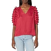 Ramy Brook Women's Waverly Ruffle Short Sleeve Top