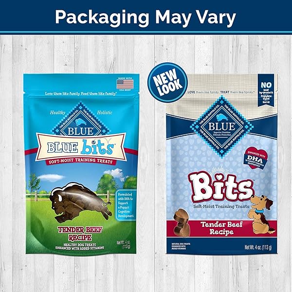 BLUE BUFFALO BITS SOFT DOG TREATS FOR TRAINING, MADE WITH NATURAL INGREDIENTS & ENHANCED WITH DHA, BEEF RECIPE, 4-OZ BAG
