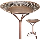 Good Directions 20" Diameter Tranquility Birdbath, Pure Copper Basin, Bronze Finish, Durable Aluminum Base, Bird Bath