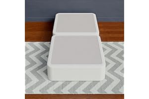 Continental Sleep 4-Inch Fully Assembled Low Profile Split Wood Traditional Box Spring/Foundation for Mattress Set, Twin, White