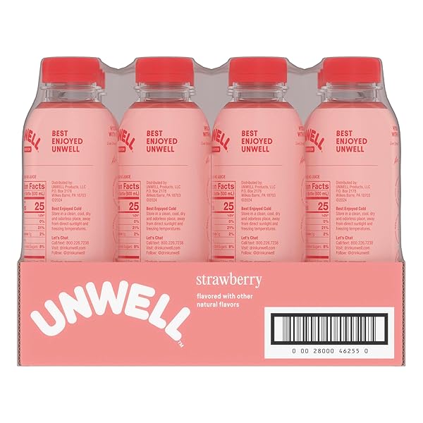 UNWELL HYDRATION ELECTROLYTE DRINK FOR RAPID HYDRATION + FOCUS – STRAWBERRY, 12 PACK