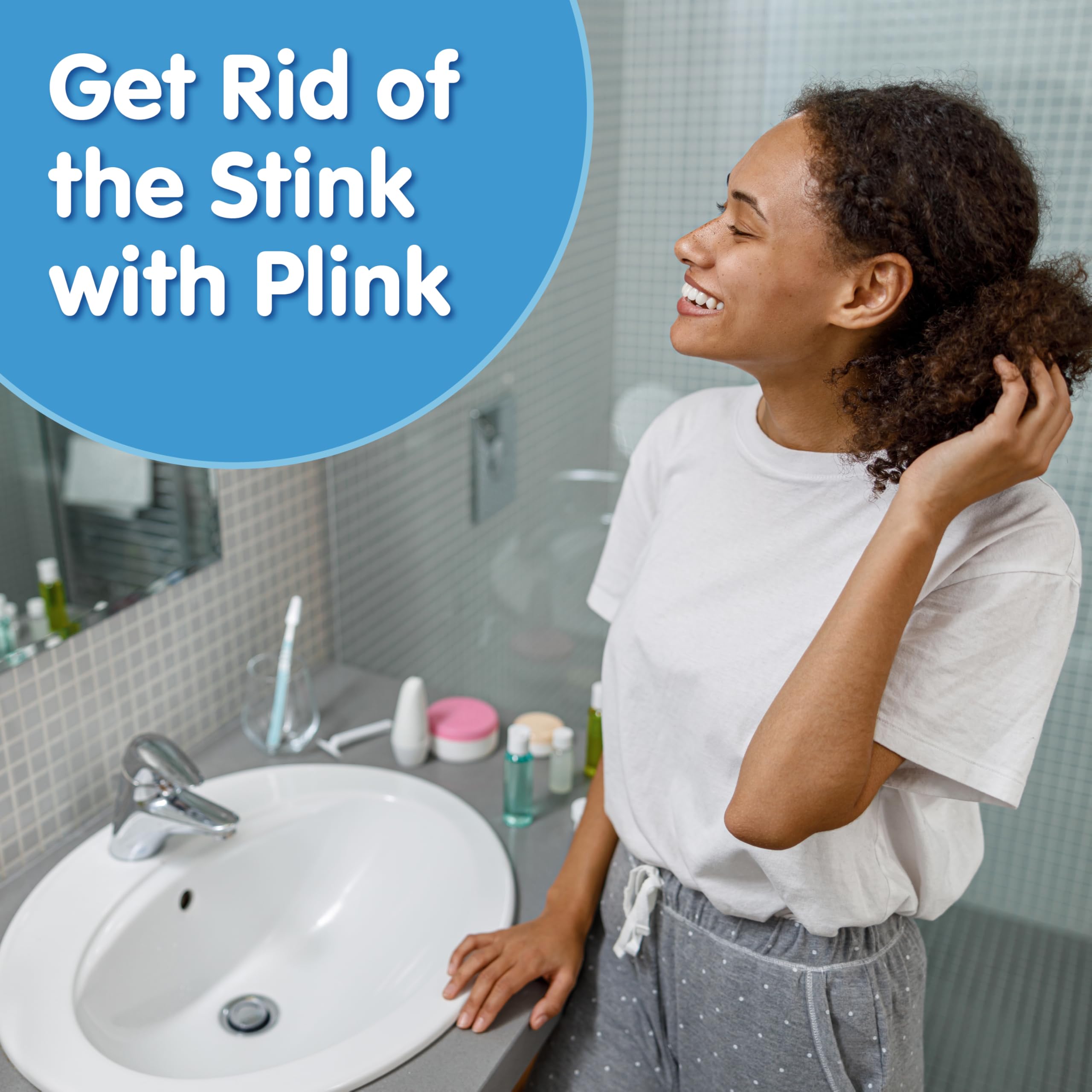 Plink Fizzy Drain Freshener and Cleaner, Prevents Clogs and Removes Odors in Household Sinks, Lemon Scent, 6-Pack
