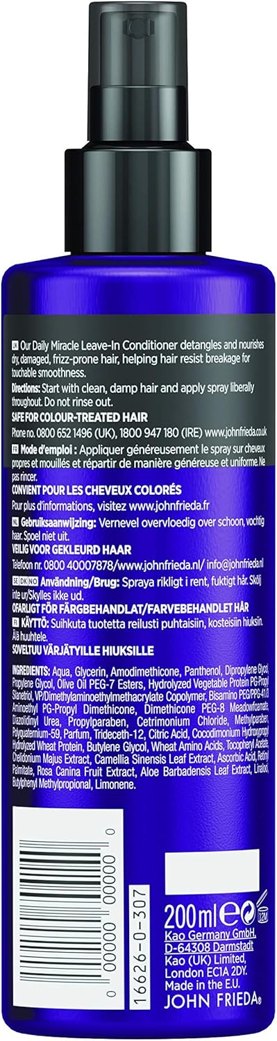 John Frieda Frizz Ease Daily Miracle Leave In Conditioner, Moisturising Conditioner Spray for Frizzy Hair 200 ml - Image 4