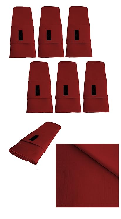 6 Edel Stoff Servietten / in dunkel rot / Weinrot / quadratisch / 45 cm x 45 cm / Stoffservietten rot Großpack Six Pack / was