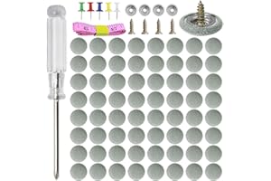GOOSLA 65 Set Car Roof Headliner Repair Kits, 262 Pcs Auto Roof Snap Rivets Retainer for Interior Ceiling Cloth Fixing Repair Buckle with Installation Tool (Grey Flannelette)