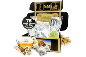 ACTIONX Legendary-Teas Tea of the Pharaoh's 75 Pack Pyramid Tea Bags Sealed in Foil Pouches (Egyptian Chamomile Tea, 75 Pack Box)