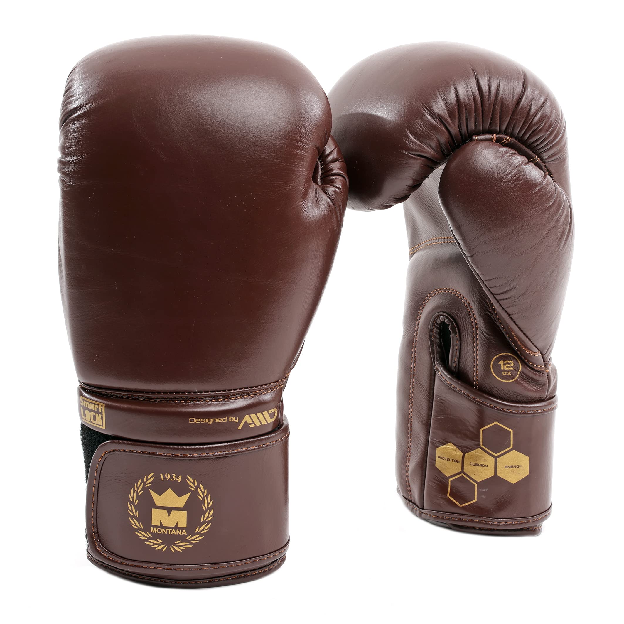 Montana Unisex Victory Heritage Boxing Gloves, Brown, 10 oz (286.5 g) EU