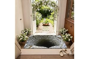 3D Optical Illusion Rug - Vortex & Bottomless Hole Design Non-Slip Doormat | Indoor/Outdoor Use for Entrance, Living Room, Pl