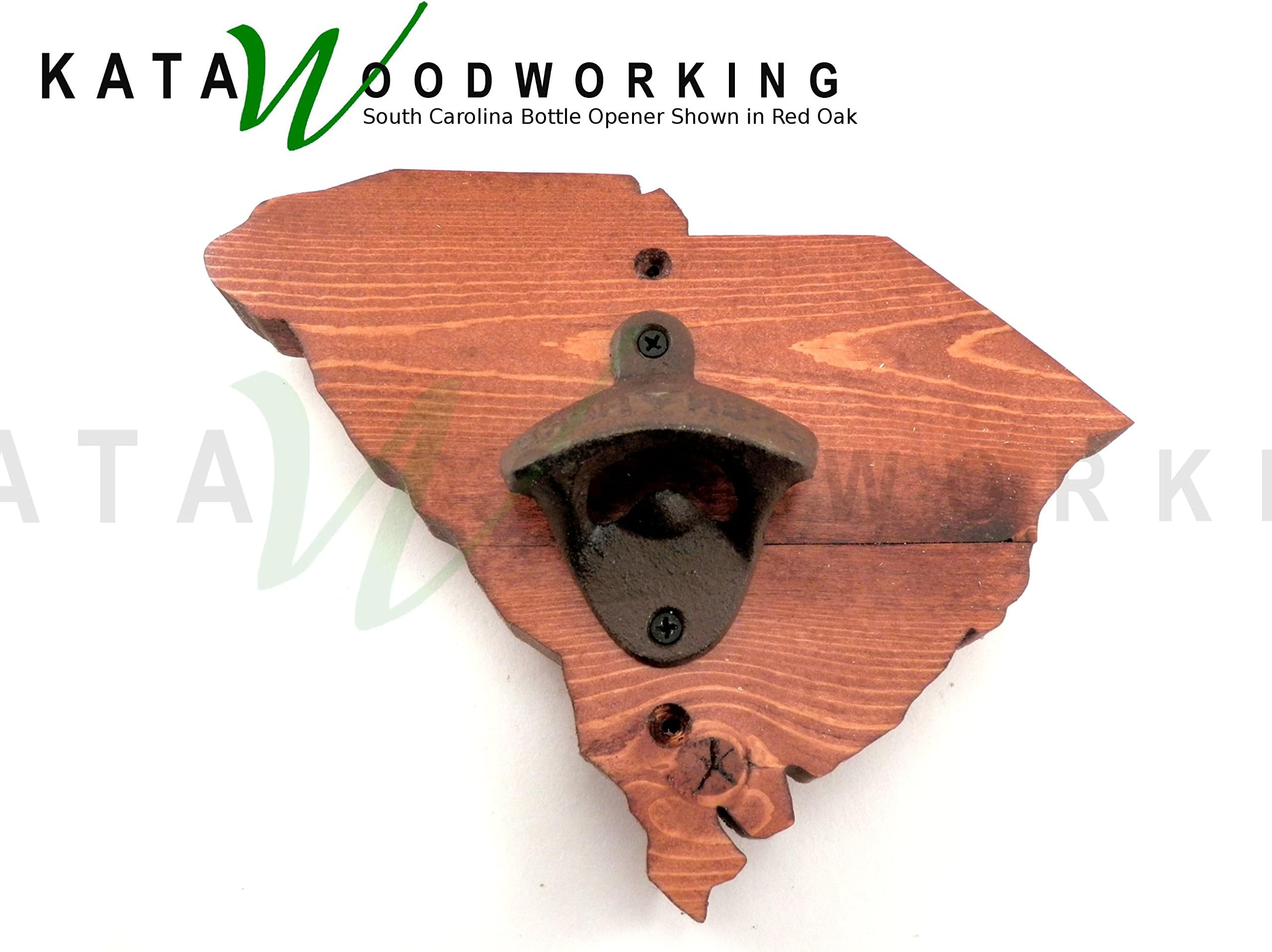 South Carolina Shaped Wood Cut-out Bottle Opener - Wall Mount - Handmade