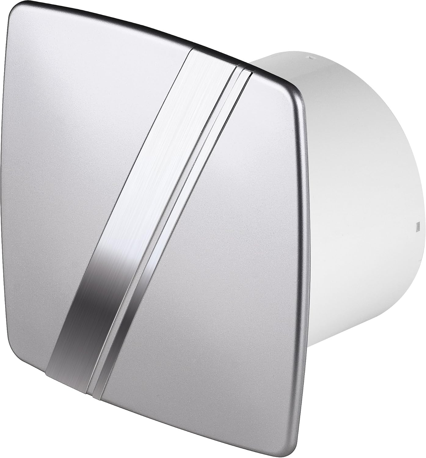 Ø 100 mm Design Badventilator silber/satin mit Timer/Nachlauf und