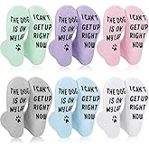 Ramede 6 Pairs Fuzzy Mom Dog Socks for Women Novelty The Dog Is on My Lap Christmas Pet Lover Gifts
