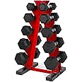 CAP Barbell 150 LB Coated Hex Dumbbell Weight Set with Vertical Rack | Multiple Colors
