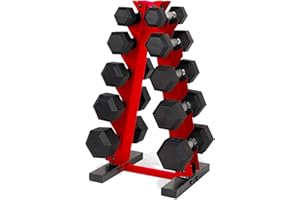 CAP Barbell 150 LB Coated Hex Dumbbell Weight Set with Vertical Rack | Multiple Options