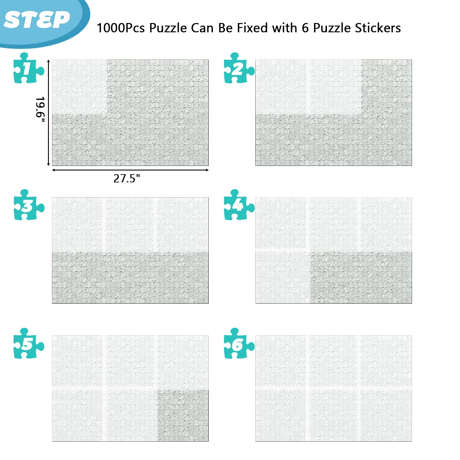 Preserve 3 X 1000 Puzzle Glue Sheets - 18 Peel and Stick Puzzle Saver Sheets, No Stress & No Mess