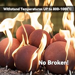 Skyflame Ceramic Fire Balls, Set of 12 Round Fire