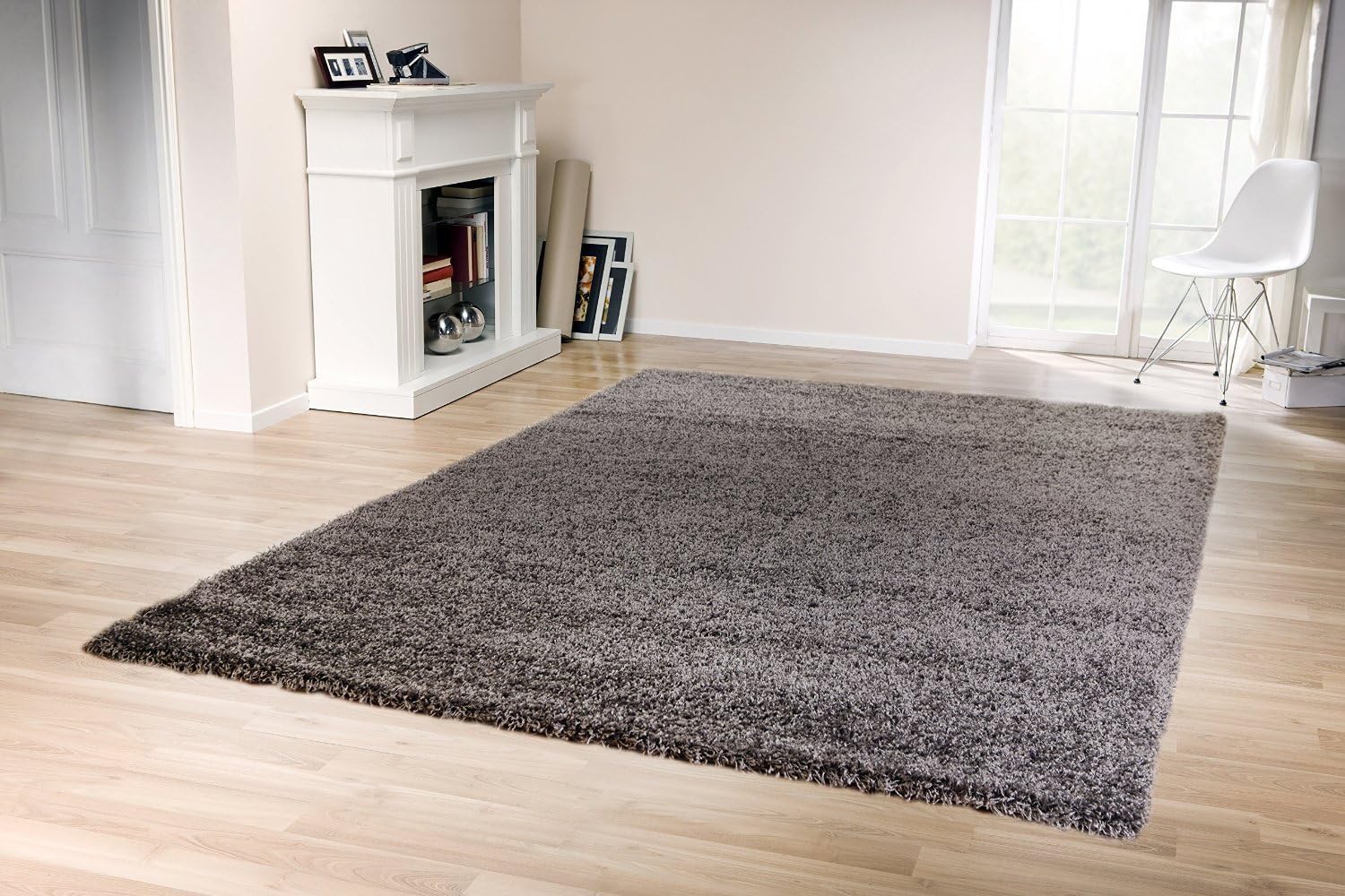 Shaggy Rug High Pile Long Pile Modern Carpet dark grey 200x290cm (6ft 7" x 9ft 6")