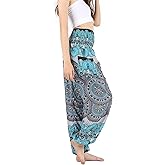 Boho Pants 2-Pocket Flowy Harem Pants Women for Yoga Travel Hippie Clothes
