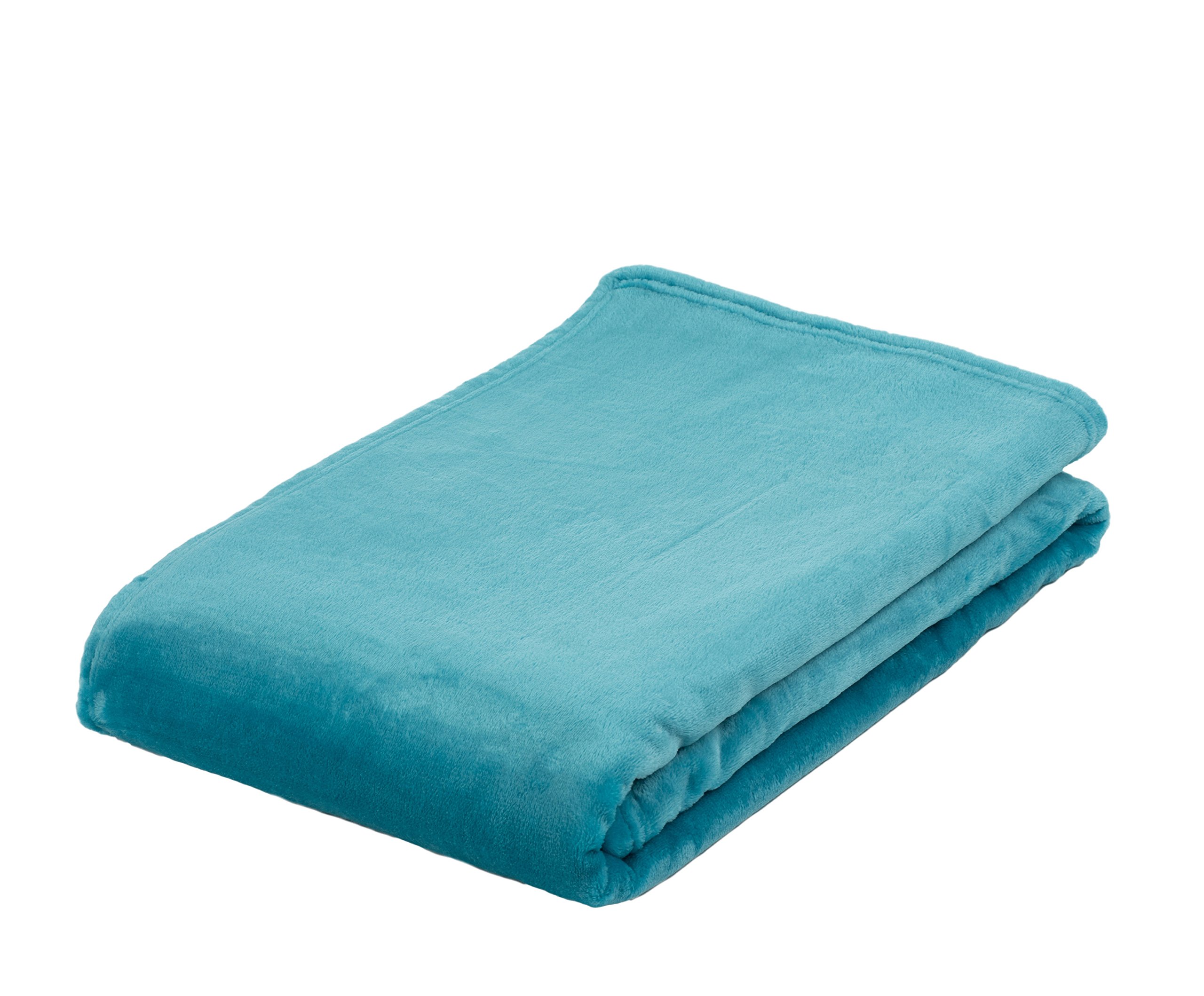 Gözze - Cosy Living Room Blanket/Throw, Memphis, Heavy Fabric Weight 300 g/m², 220 x 240 cm - Petrol