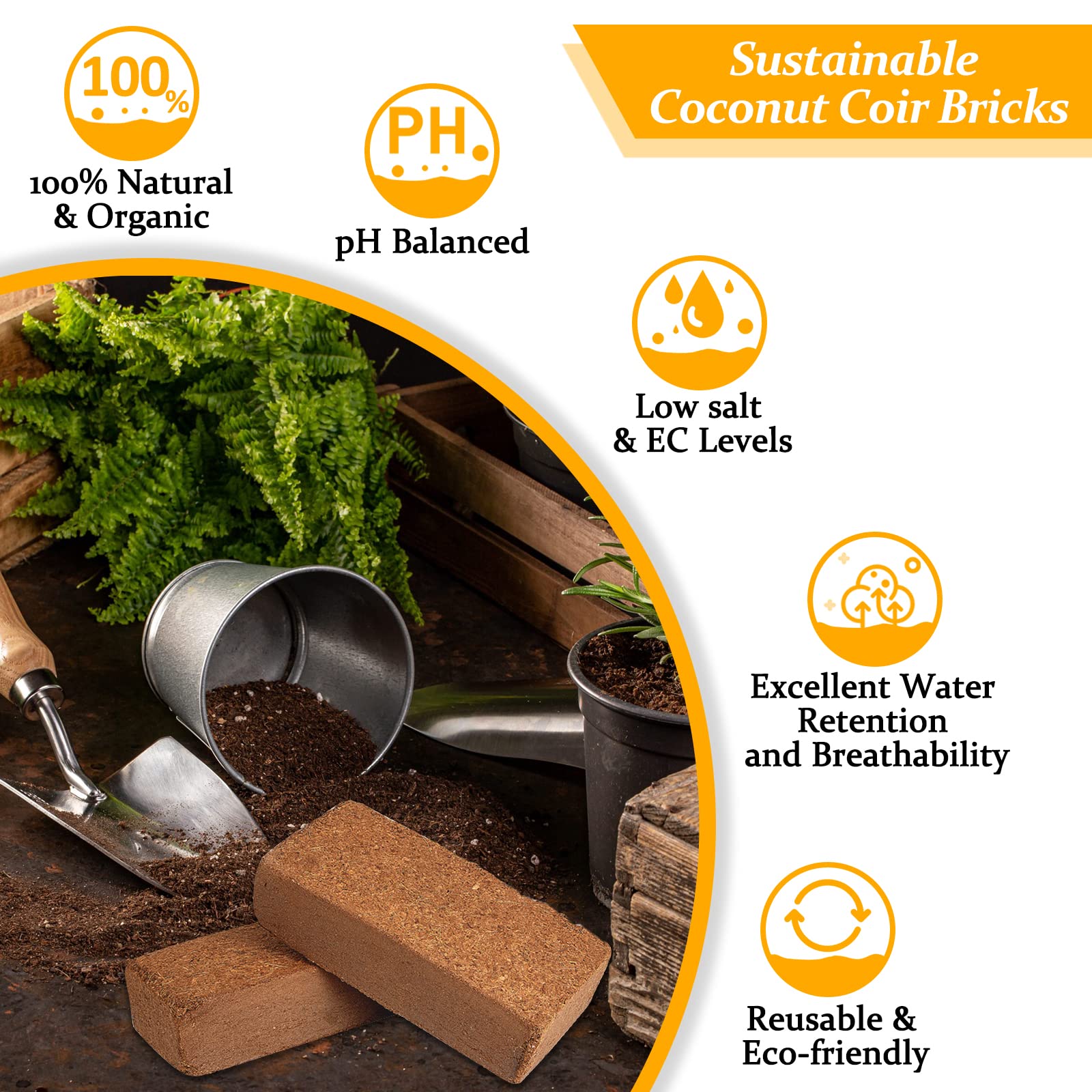 Mua Riare 2pcs Organic Coco Coir Bricks Soil Blocks- 100% Natural ...