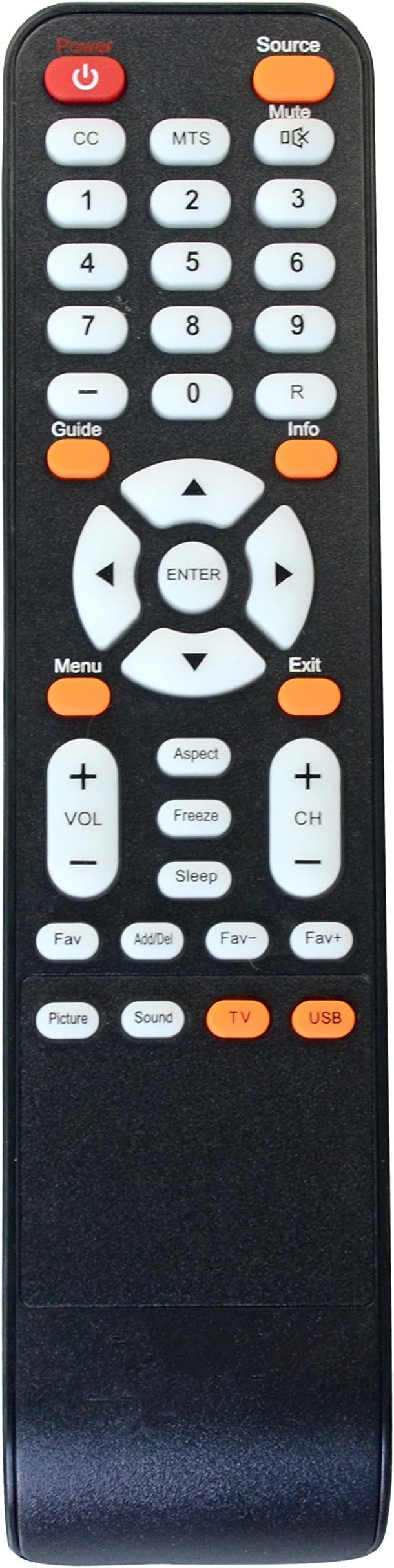 Universal Replacement Remote Control Fit for Sceptre KR002B002 X402BV-FHD X405BV-FHD X372BV-FHD X400BV-FHD LCD LED HDTV TV