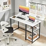 GreenForest 100cm Computer Desk with Monitor Stand and Reversible Shelves view 7