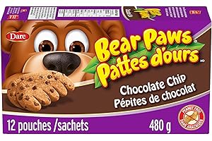 Bear Paws Chocolate Chip Cookies - Soft Cookie Snack Packs, School Snacks, Made With Real Chocolate Chips, Peanut Free, Famil