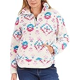 Smith's American Women's Butter-Sherpa 1/4-zip Pullover W/Kangaroo Pockets