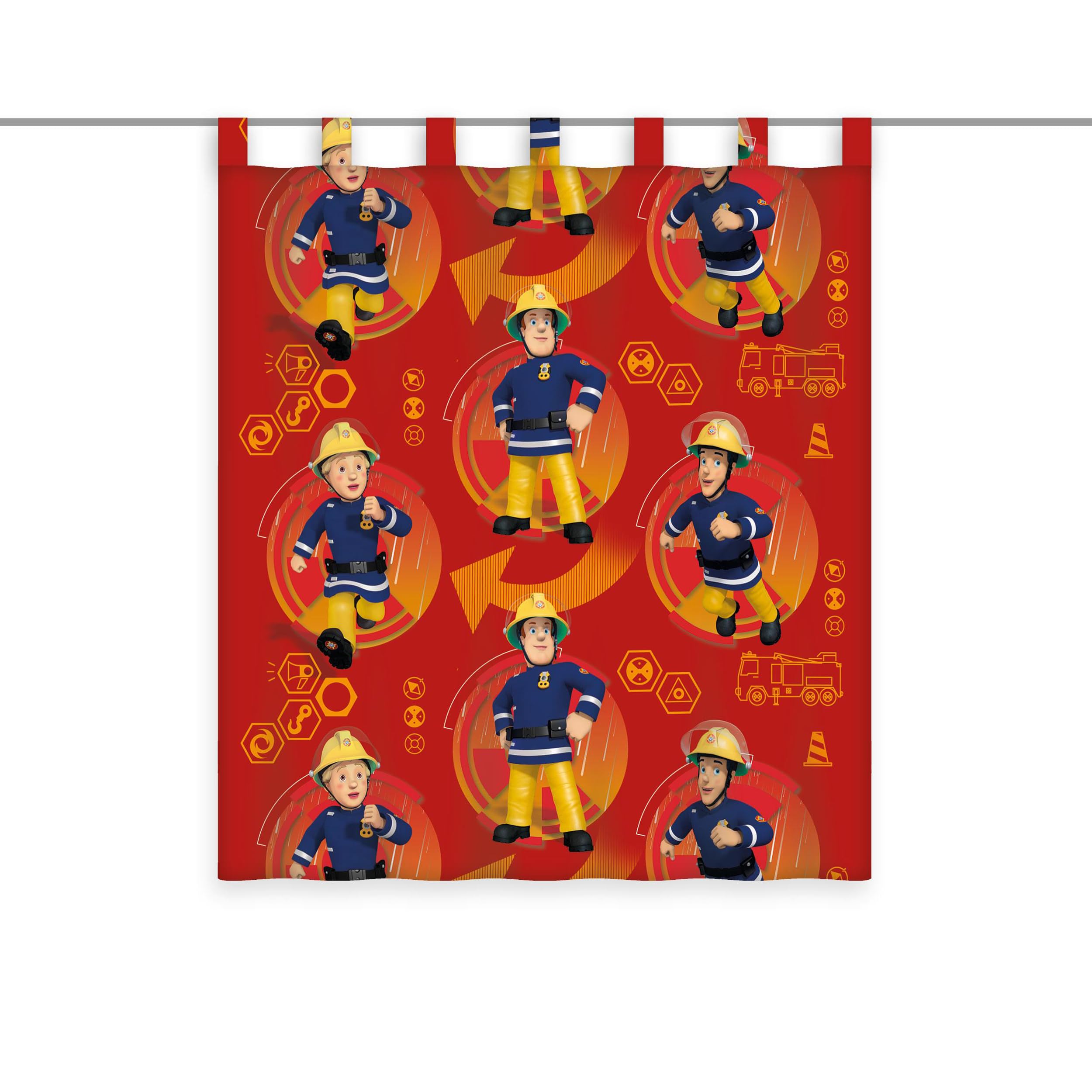 Herding Fireman Sam, Polyester, red, 160 x 140 cm