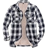 ZENTHACE Womens Sherpa Fleece Lined Flannel Jacket Button Down Plaid Flannel Shirt Jacket(All Sherpa Lining)