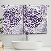 Cneztholim Dahlia Flower Hand Towels for Bathroom 2 Pack Purple Floral Dahlia Kitchen Towels Violet Dish Towels Soft Absorbent Decorative Tea Towel for Home Kitchen Gym Spa 14.4 x 28.3 Inch