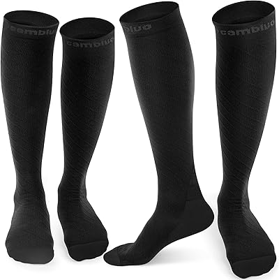 CAMBIVO Kompressionsstrümpfe Damen und Herren 2 Paar, Kompressionssocken Stützstrümpfe für Laufen, Sport, Flug, Reise, Radsport