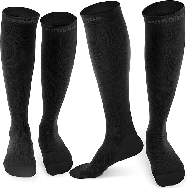 CAMBIVO Kompressionsstrümpfe Damen und Herren 2 Paar, Kompressionssocken Stützstrümpfe für Laufen, Sport, Flug, Reise, Radsport