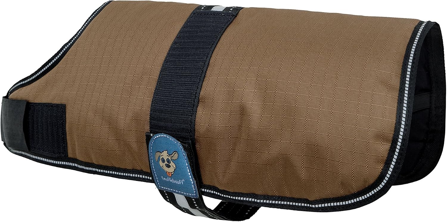 Knuffelwuff Functional Textile Reflective Dog Collar, 35 cm, Brown, 35cm - Image 3