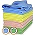 VibraWipe Microfiber Cleaning Cloths, 4 Colors, 8-Pieces. HIGH ABSORBENT, LINT-FREE, STREAK-FREE