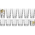 Home to Table HE Modern Drinking Glasses Set, 12-Count Galaxy Glassware, Includes 6 Cooler Glasses (17oz) 6 DOF Glasses(13oz) 12-piece Elegant Glassware Set