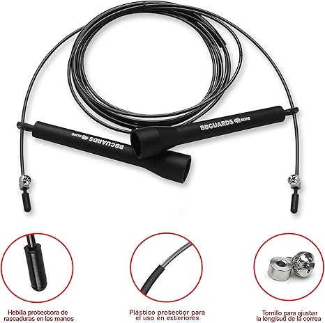 BBGuards Cuerda para Saltar, Comba de Alta Velocidad, Asjutable ...