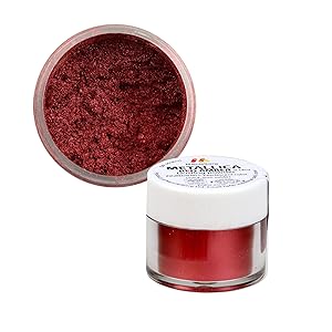 Mendelberg Food-Color Dusting Powder, Metallic Red Amber 0.14 Ounce