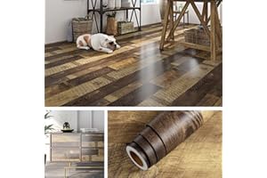 Livelynine 15.8x197 Wood Contact Paper for Floors Waterproof Peel and Stick Wood Planks for Walls Shiplap Vinyl Plank Flooring Roll Peel and Stick Vinyl Wrap for Furniture Countertops Cabinets Cover