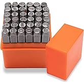Metal Letter Punch Set (5/32”) 4mm,36PC Steel Number and Letter Stamp Set,Stamping Tool Set kit for Imprinting Metal, Plastic, Wood, Leather.