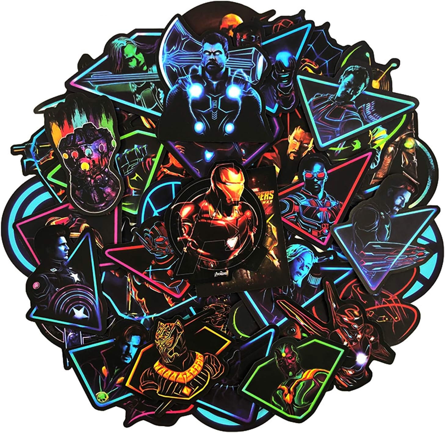 51pcs Game of Thrones Stickers Winter is Coming Fire and Blood,KONLOY Stickers Decal for Water Bottles Vinyl Sticker MacBook Mac Air Pro Retina Laptop (Neon Stickers)